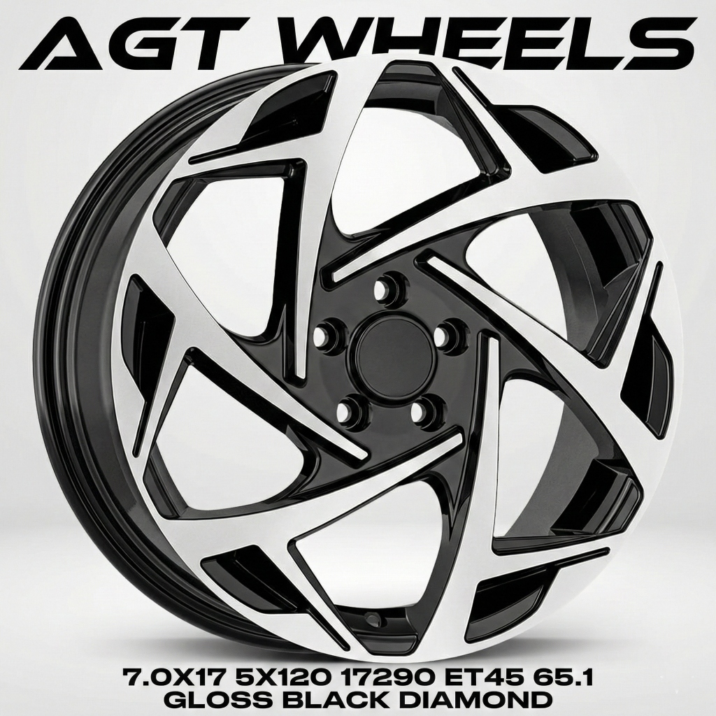AGT WHEELS GLOSS BLACK DIAMOND